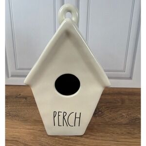 Rae Dunn White PERCH Large Letter Bird House Luminary Magenta Artisan Collection